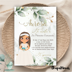 INVITACION PERSONALIZADA COMUNIN (Varios dibujos)