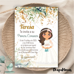 INVITACIONES PERSONALIZADAS PARA COMUNIN (Varios dibujos)